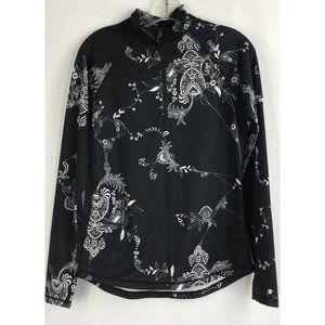 Orage Womens Athletic Pullover Size Medium Black White Vail Colorado Floral